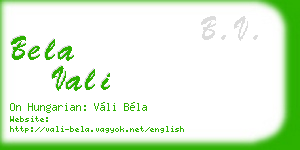 bela vali business card