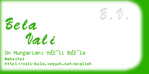 bela vali business card